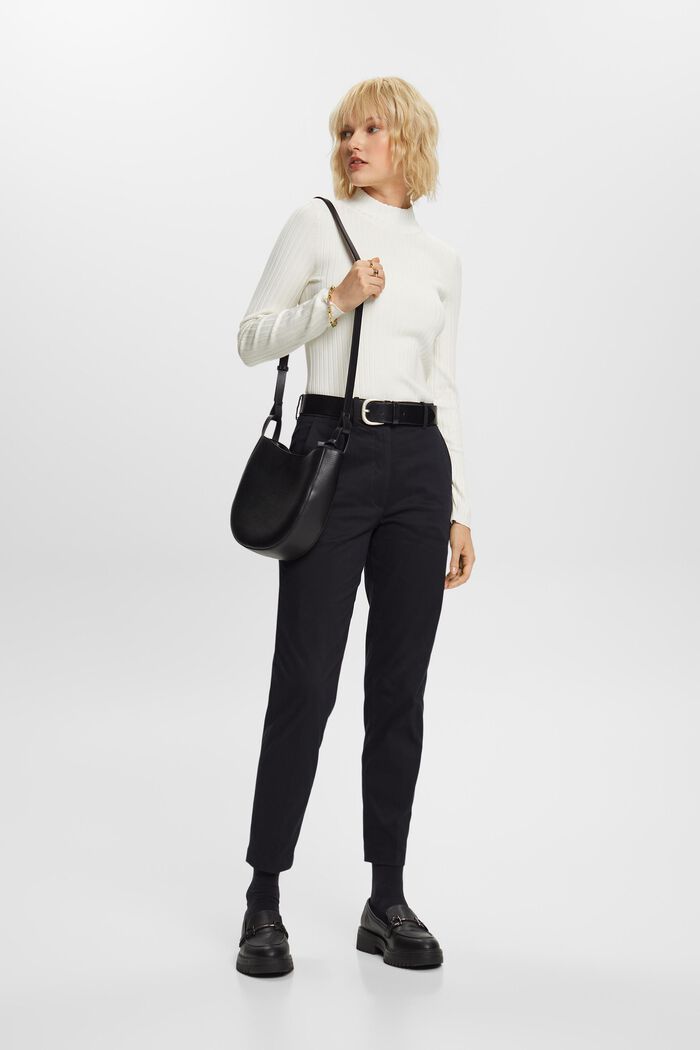 Slim fit-bukser med høj talje, BLACK, detail image number 1