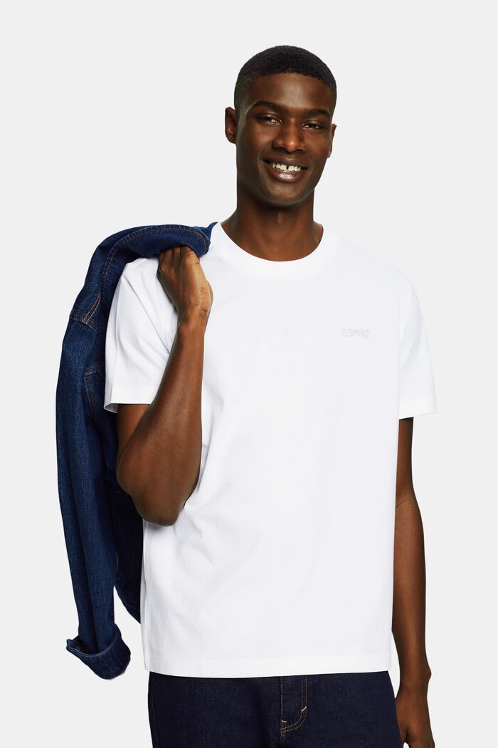 Unisex T-shirt med logo, WHITE, detail image number 0