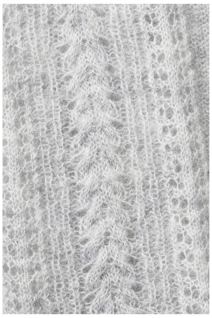 Pointelle-sweater i strik med rund hals, LIGHT GREY, detail image number 5