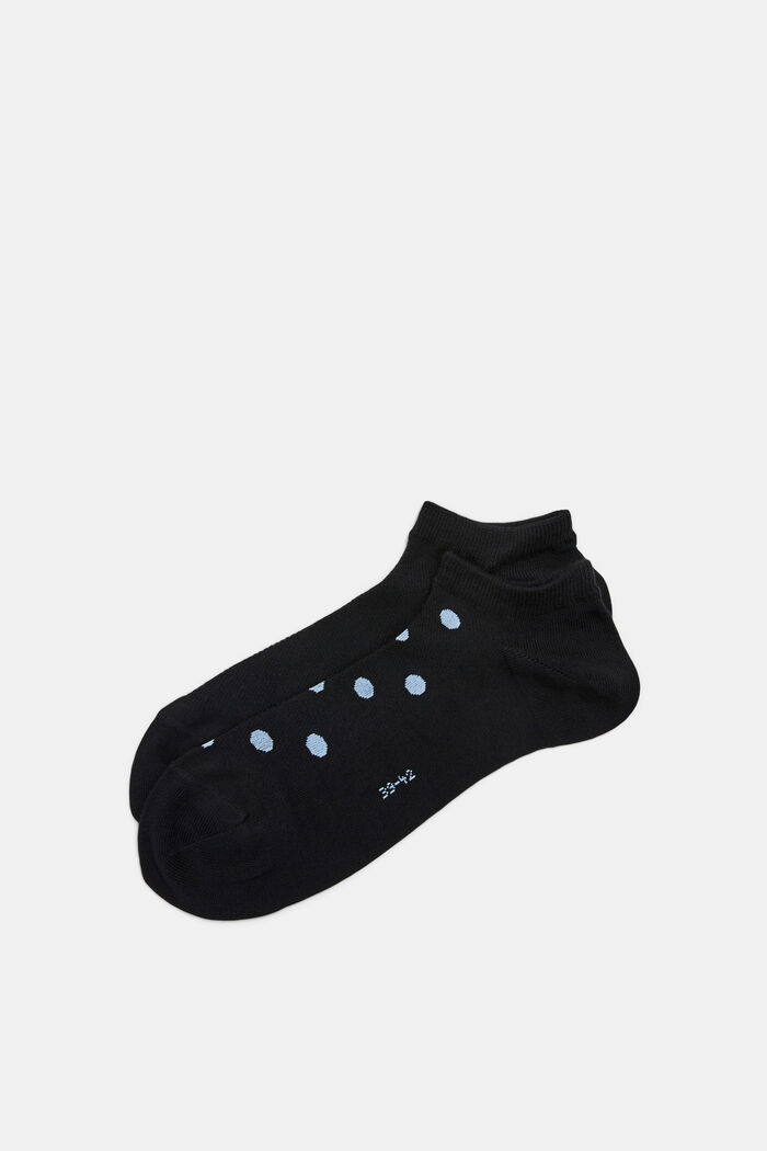 Pakke m. 2 par sneakerssokker m. mesh, øko. bomuld, BLACK, detail image number 0