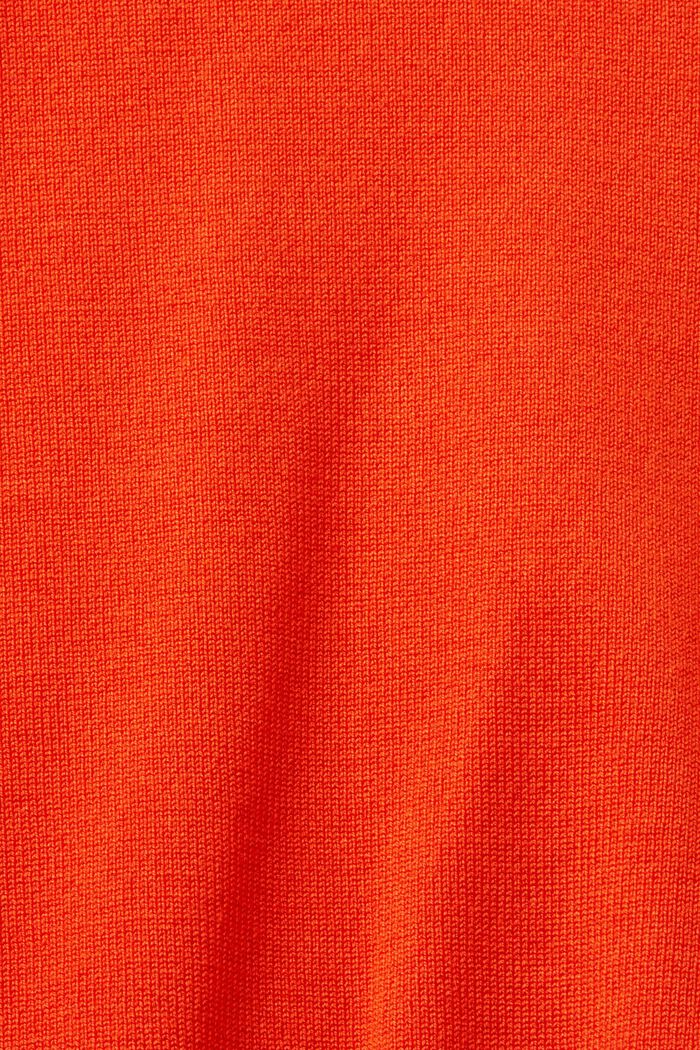 Langærmet sweater med rullekrave, BRIGHT ORANGE, detail image number 5