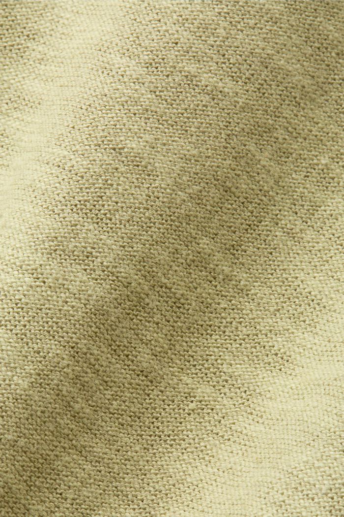 Kortærmet pullover, hør-/bomuldsmiks, LIGHT GREEN, detail image number 5