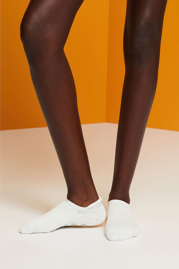 Korte skridsikre sokker, økologisk bomuldsmiks, OFF WHITE, detail image number 1
