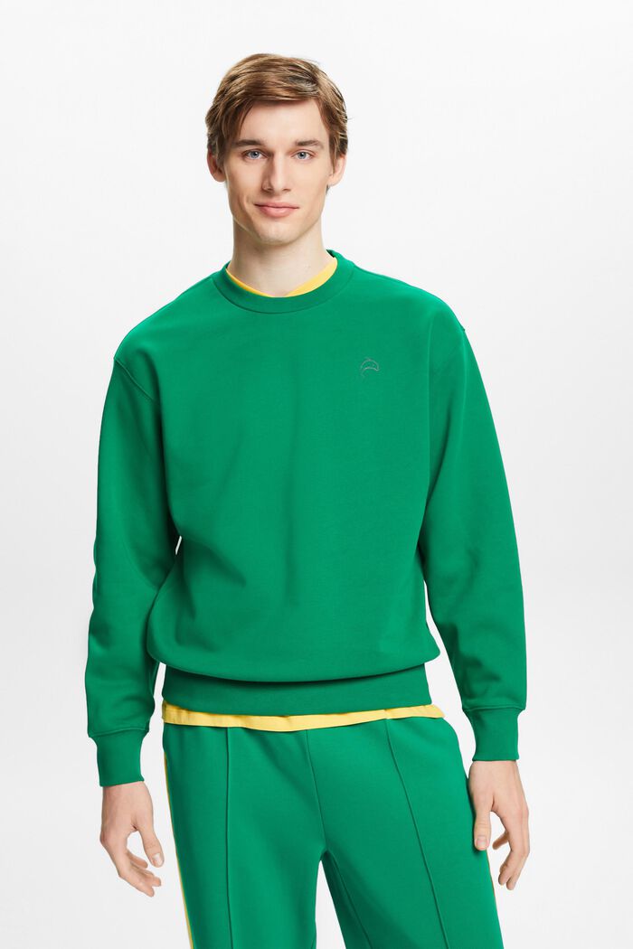 Sweatshirt med lille delfinprint, GREEN, detail image number 0