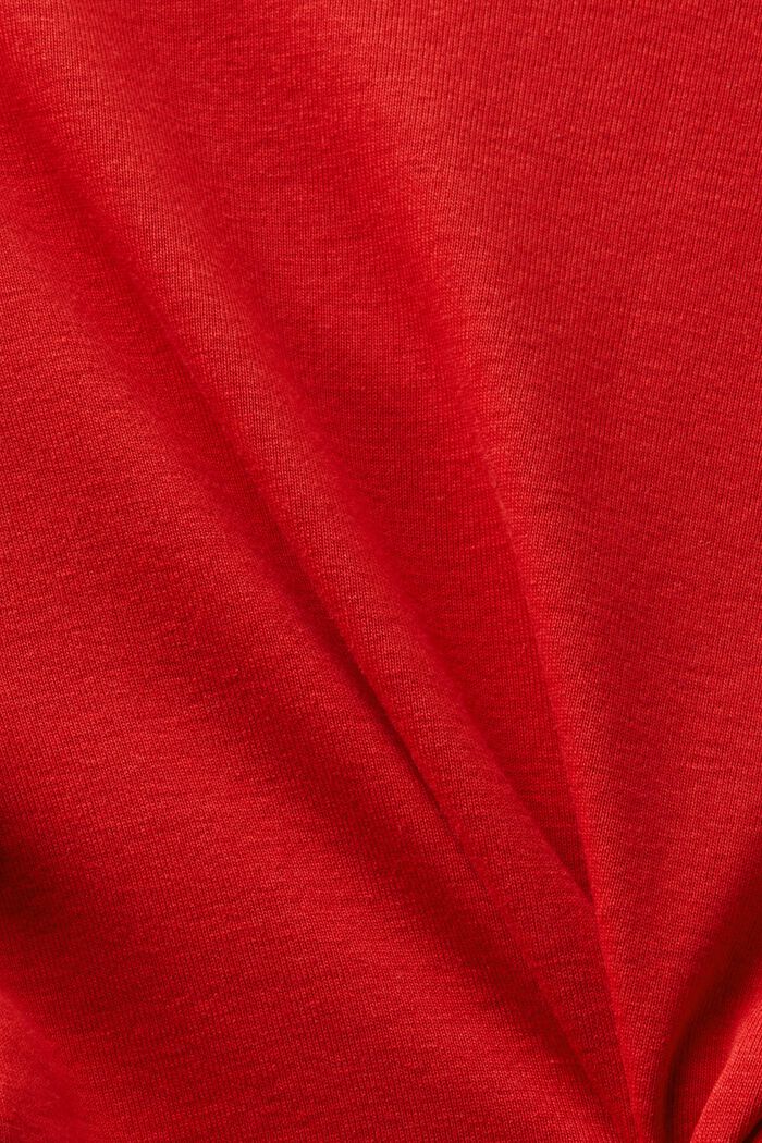 Bomulds-T-shirt med V-hals, DARK RED, detail image number 4