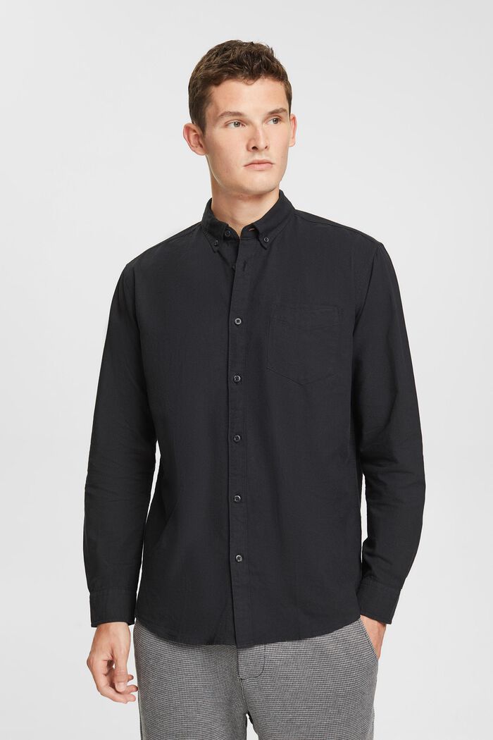 Skjorte med button down-krave, BLACK, detail image number 0
