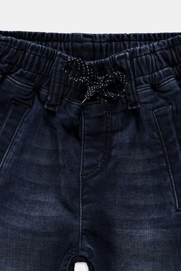 Jeans med elastisk linning, BLUE DARK WASHED, detail image number 2