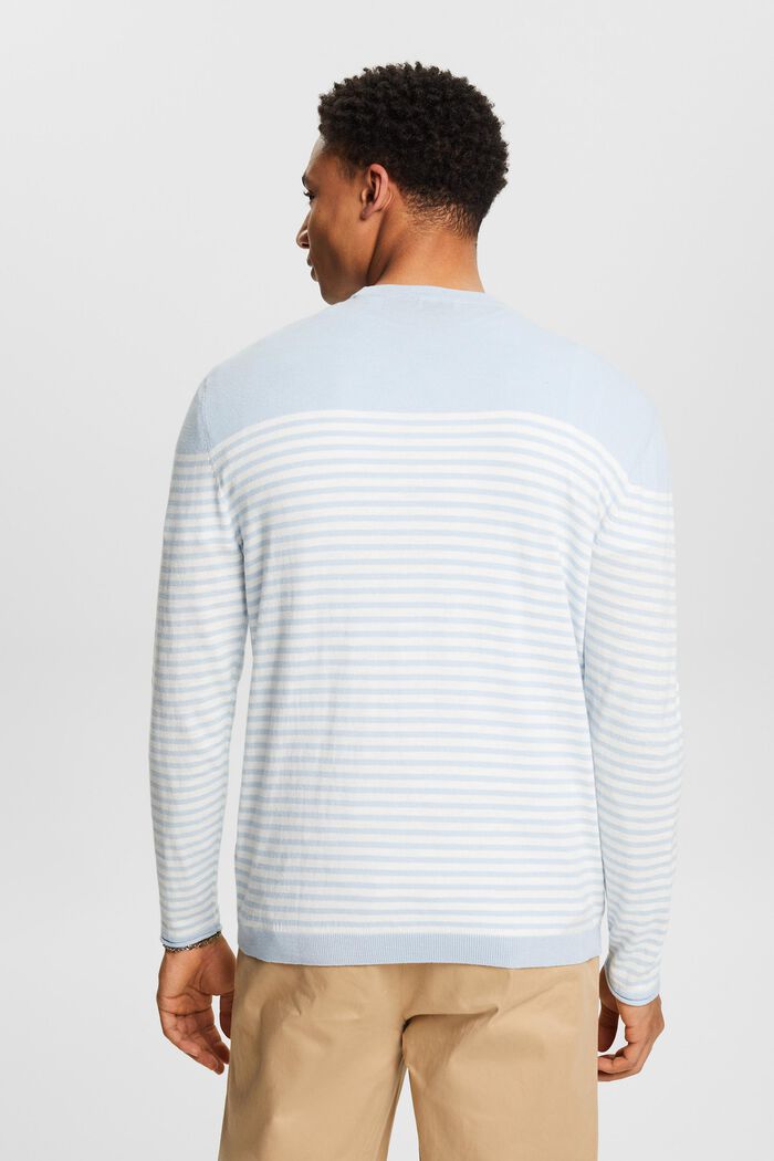 Stribet sweater i bomuld, LIGHT BLUE, detail image number 2