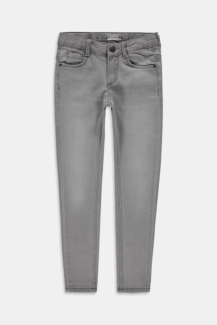 Jeans med regulerbar vidde, i økologisk bomuld, GREY MEDIUM WASHED, detail image number 0