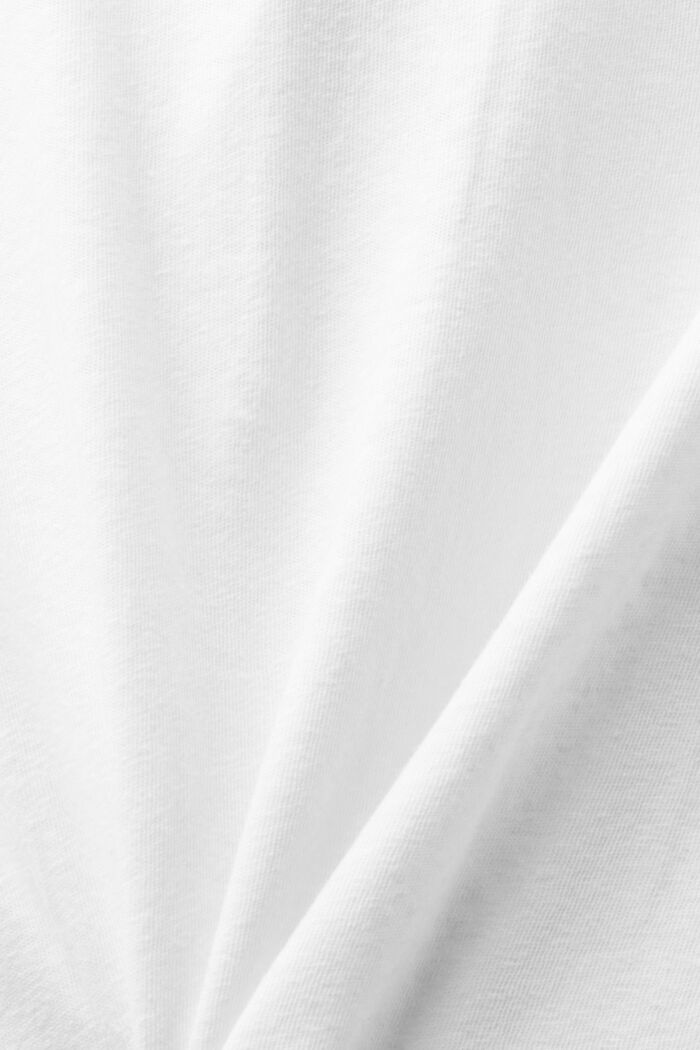 Poloskjorte i bomuld og hør, OFF WHITE, detail image number 5
