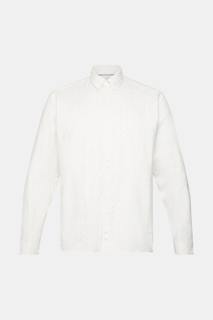Skjorte med button down-krave og mikroprint, OFF WHITE, detail image number 2