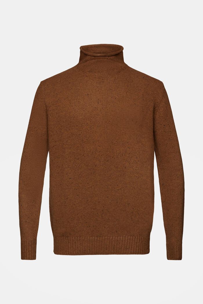 Sweater i uldmiks med høj hals, BARK, detail image number 6