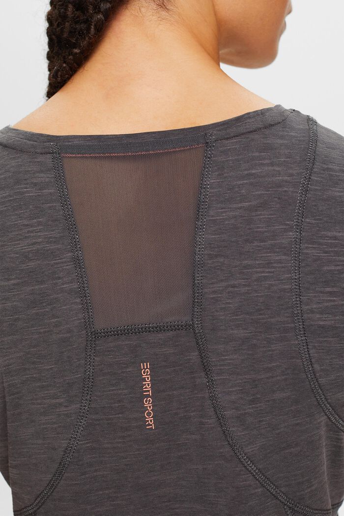 Genanvendt Active-T-shirt med mesh-paneler, ANTHRACITE, detail image number 2