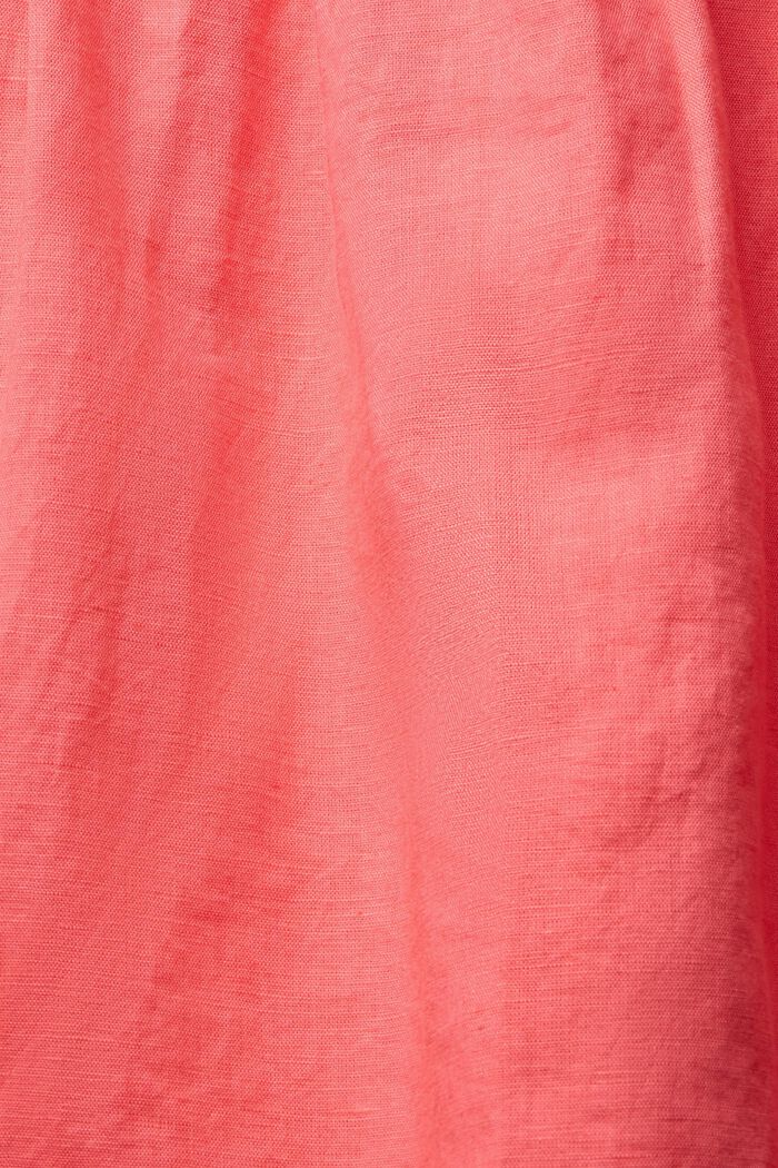 I hørmiks: kjole med knapstolpe, CORAL RED, detail image number 4