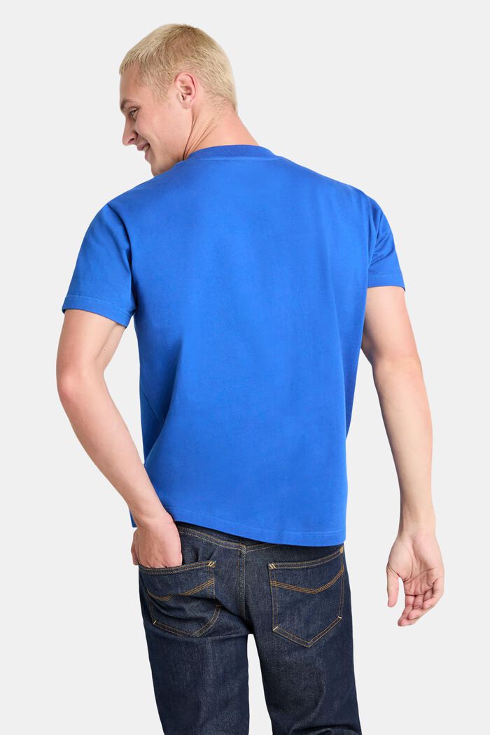 Unisex T-shirt i bomuldsjersey med logo, BRIGHT BLUE, detail image number 3
