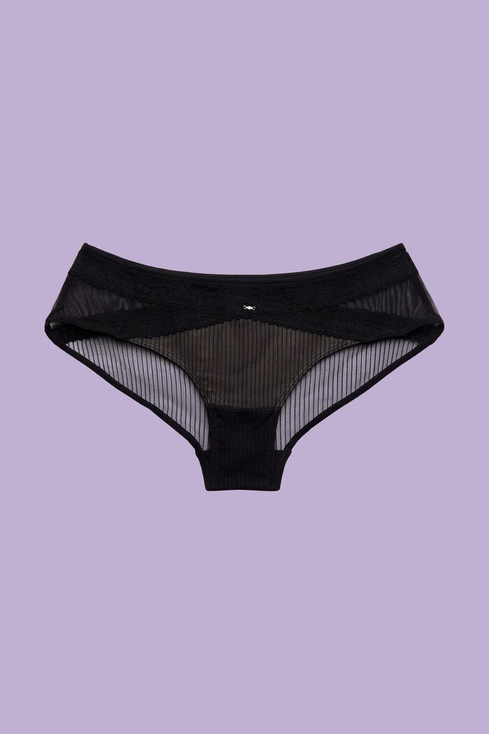 Brazilian hipster-shorts i mesh, BLACK, detail image number 3