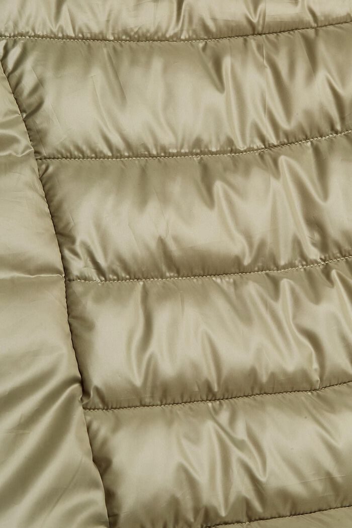 Genanvendte materialer: quiltet jakke med aftagelig hætte, LIGHT KHAKI, detail image number 3