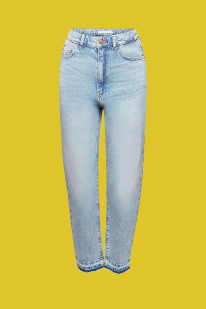 Jeans med high-rise 90’er-pasform og rå kanter, BLUE MEDIUM WASHED, overview