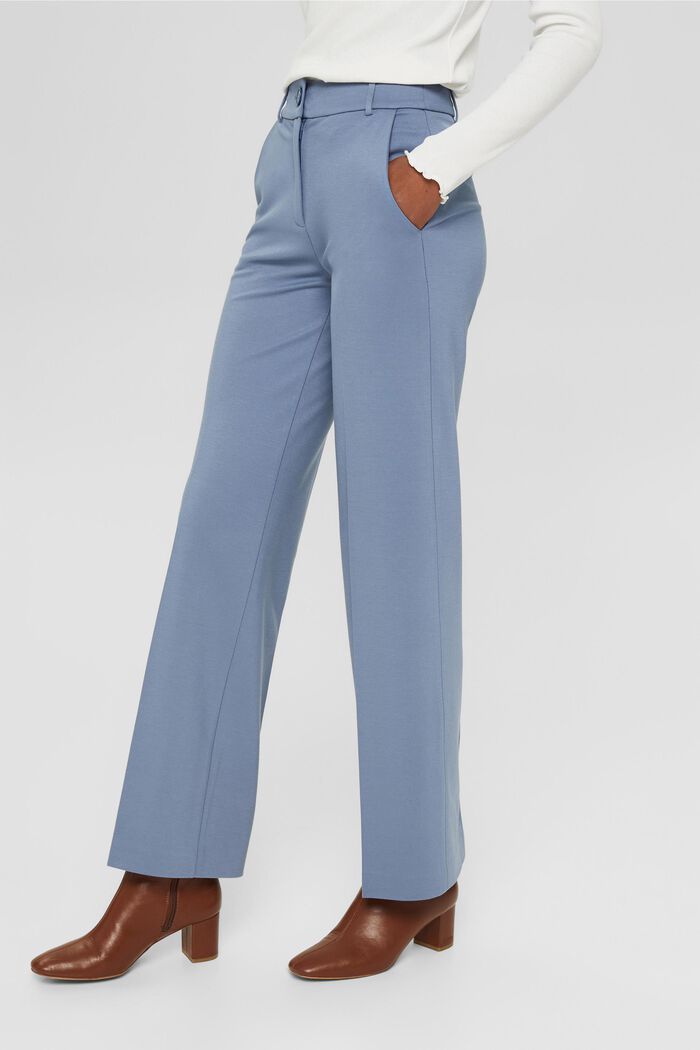 SPORTY PUNTO miks og match bukser med lige ben, GREY BLUE, detail image number 1