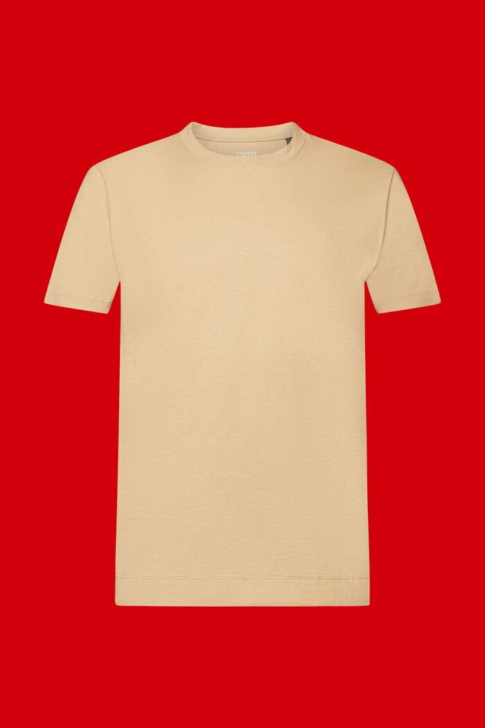 T-shirt i hør-/bomuldsmiks, SAND, detail image number 6