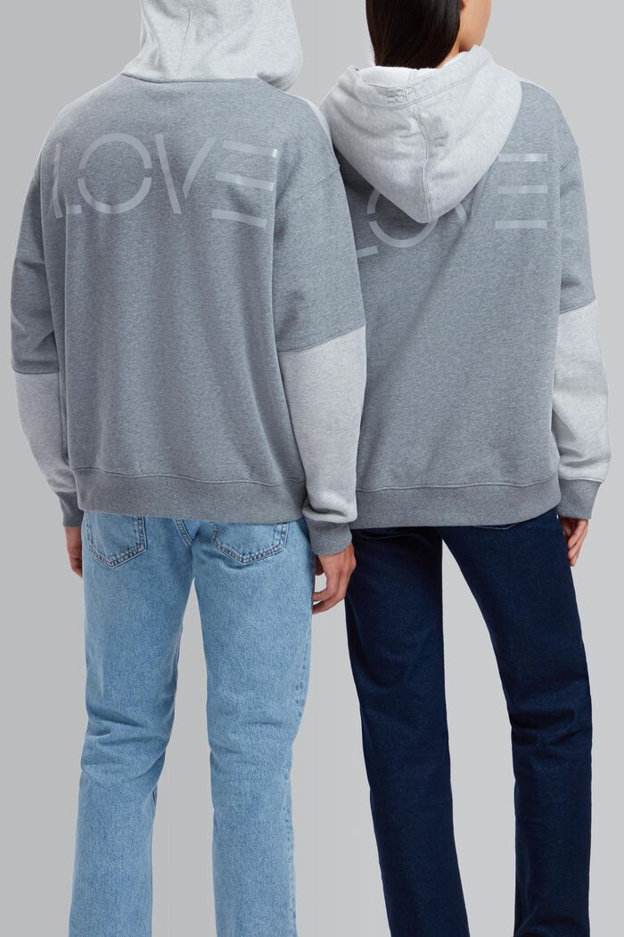 Unisex-sweatshirt i patchworklook, LIGHT GREY, detail image number 1
