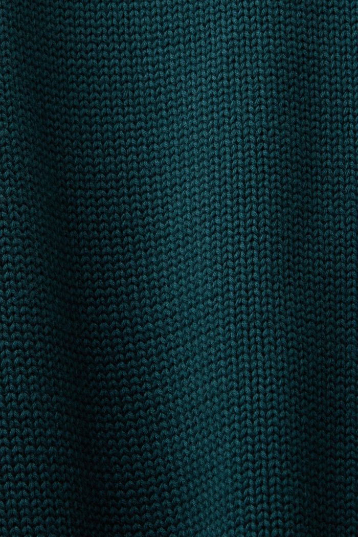 Rullekravesweater i bomuld, EMERALD GREEN, detail image number 4