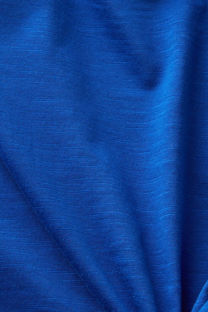 Slub-T-shirt med dyb, rund halsudskæring, BRIGHT BLUE, detail image number 5