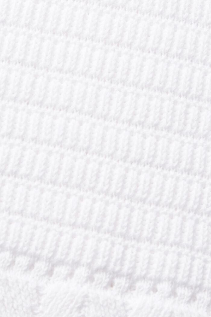 Kortærmet sweater med strikmønster, WHITE, detail image number 4
