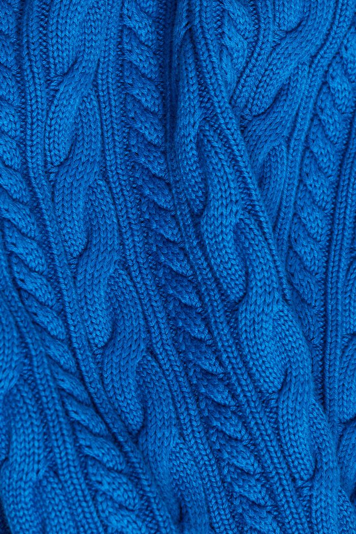 Pullover i kabelstrik af bomuld, DARK BLUE, detail image number 5