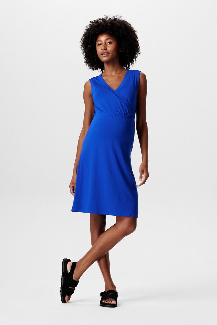MATERNITY ærmeløs kjole med V-hals, ELECTRIC BLUE, detail image number 0