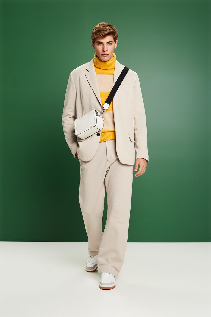 Blazer i strikket piqué-jersey, LIGHT GREY, detail image number 1