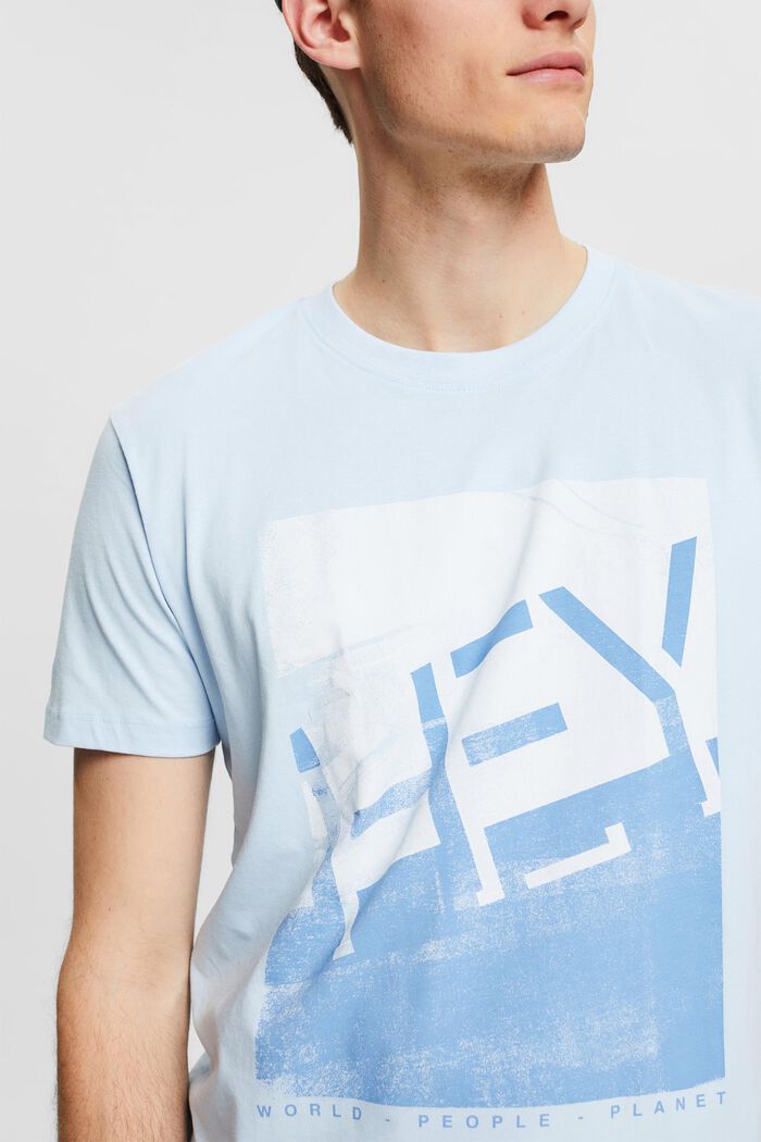 Jersey-T-shirt med store frontprint, LIGHT BLUE, detail image number 1