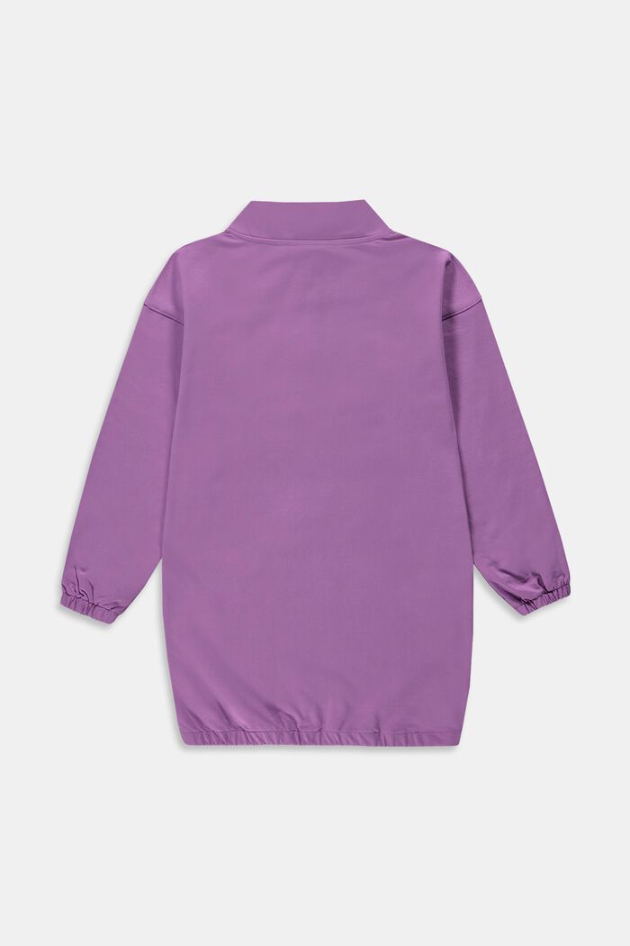 Sweatshirtkjole med lomme og statement-print, PURPLE, detail image number 1