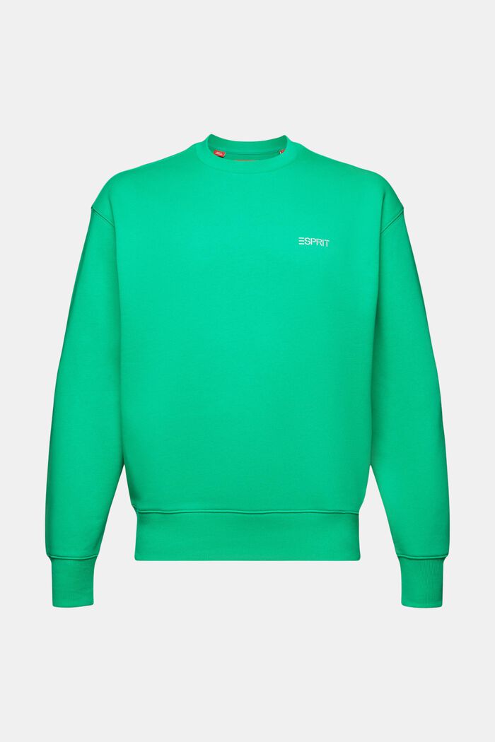 Unisex sweatshirt i fleece med logo, GREEN, detail image number 8