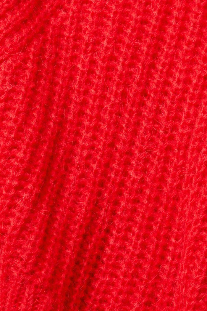 Med alpaka: striksweater, RED, detail image number 6