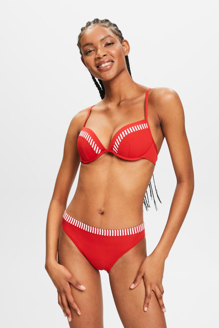 Polstret bikinitop med bøjle, DARK RED, detail image number 0