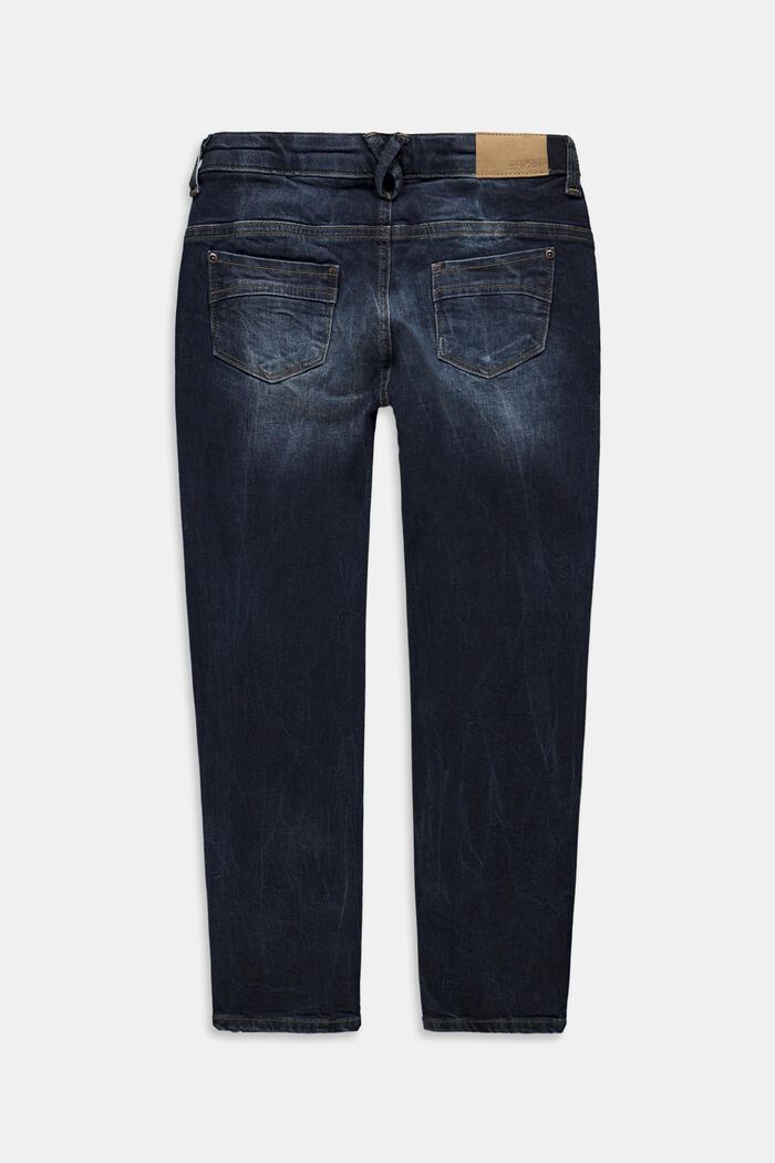 Jeans med justerbar linning, BLUE DARK WASHED, detail image number 1