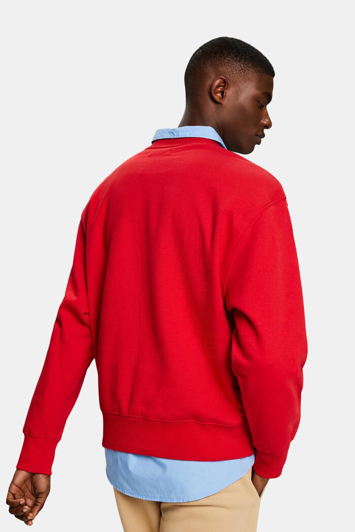 Unisex sweatshirt i bomuldsfleece med logo, RED, detail image number 5
