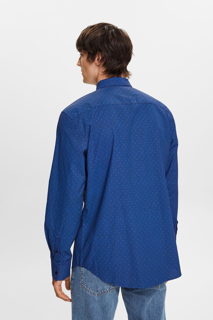 Mønstret button-down skjorte, 100 % bomuld, BRIGHT BLUE, detail image number 3
