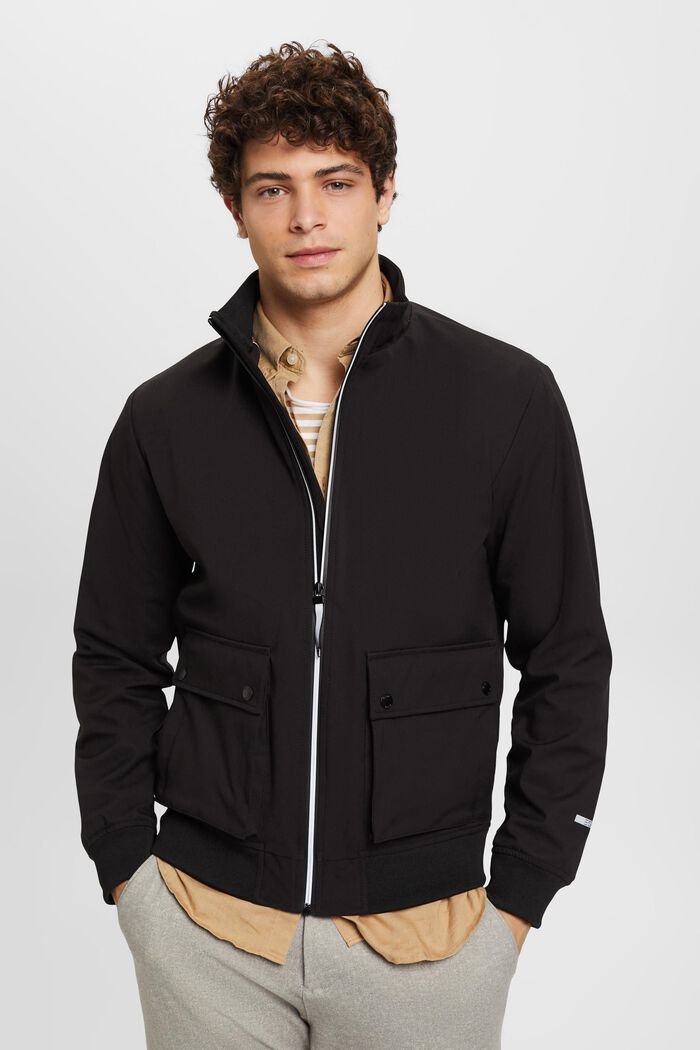 Softshell jakke med sildebensmønster, BLACK, detail image number 0