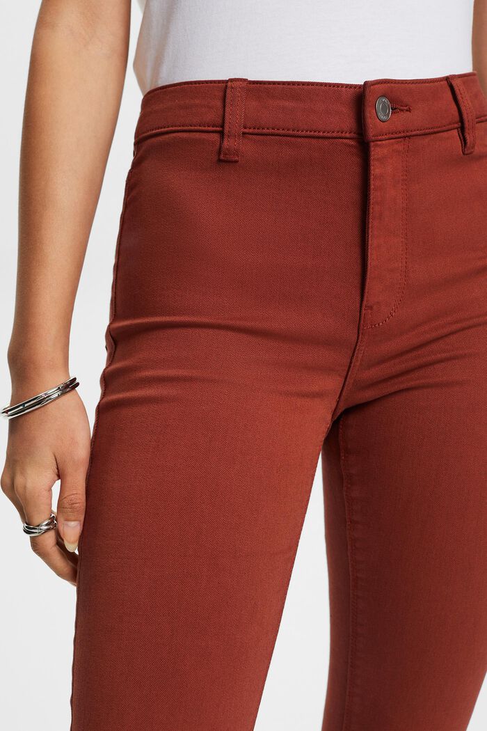 Skinny jeans med mellemhøj talje, RUST BROWN, detail image number 2