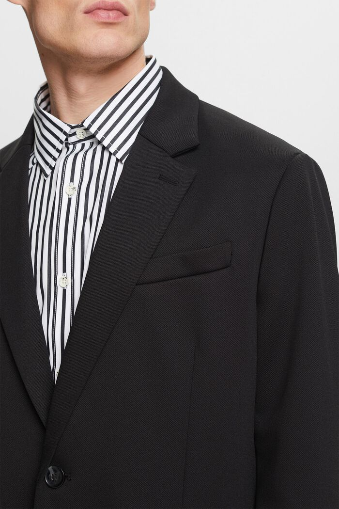Enkeltradet twill-blazer, BLACK, detail image number 3