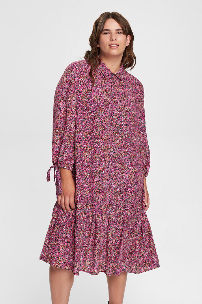 CURVY kjole med blomsterprint, LENZING™ ECOVERO™