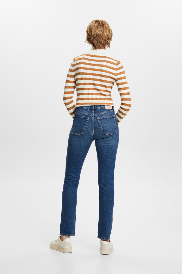 Slim-jeans med høj talje, BLUE MEDIUM WASHED, detail image number 4