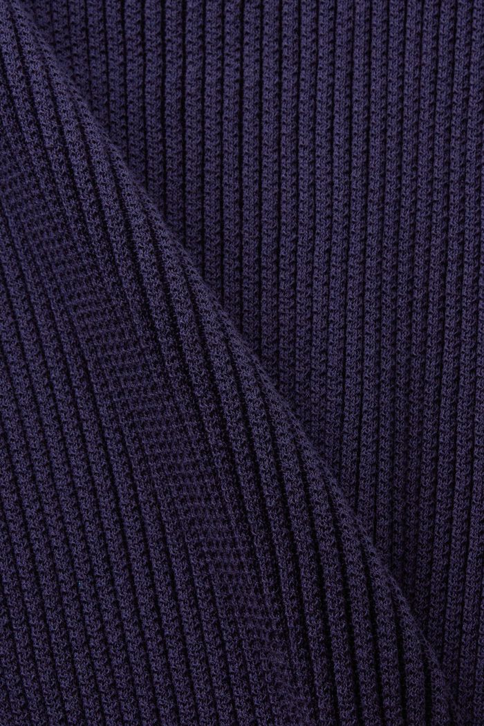 Poloskjorte i ribstrik, NAVY, detail image number 4
