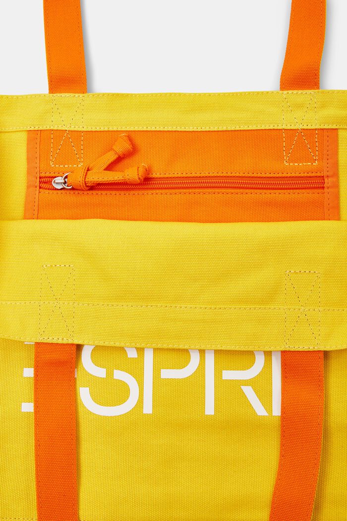 Shoppingtaske i canvas med logo, YELLOW, detail image number 3