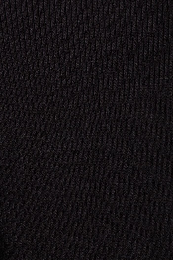 Ribstrikket sweater med høj hals, BLACK, detail image number 5