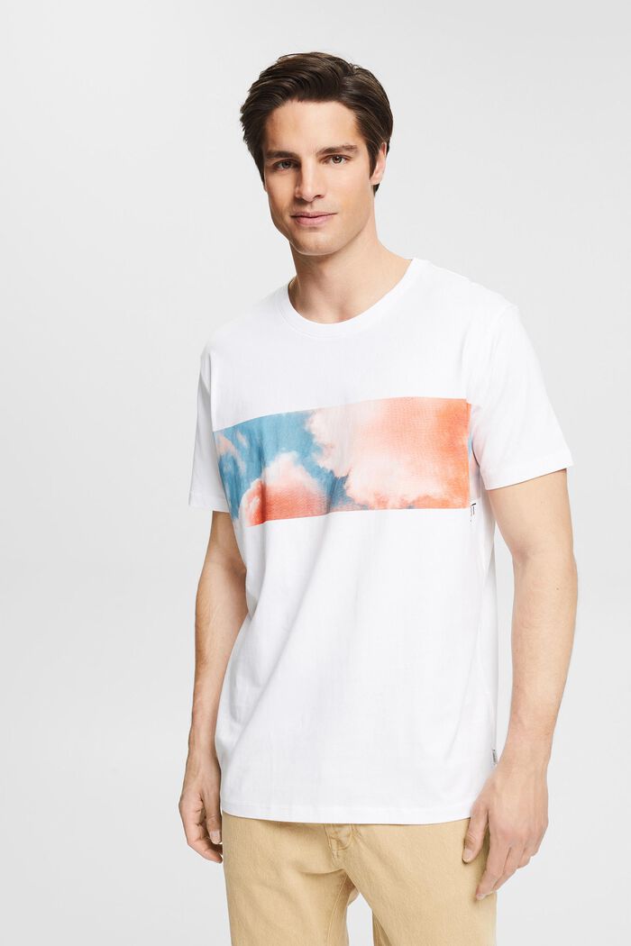 Jersey-T-shirt med print, WHITE, detail image number 0