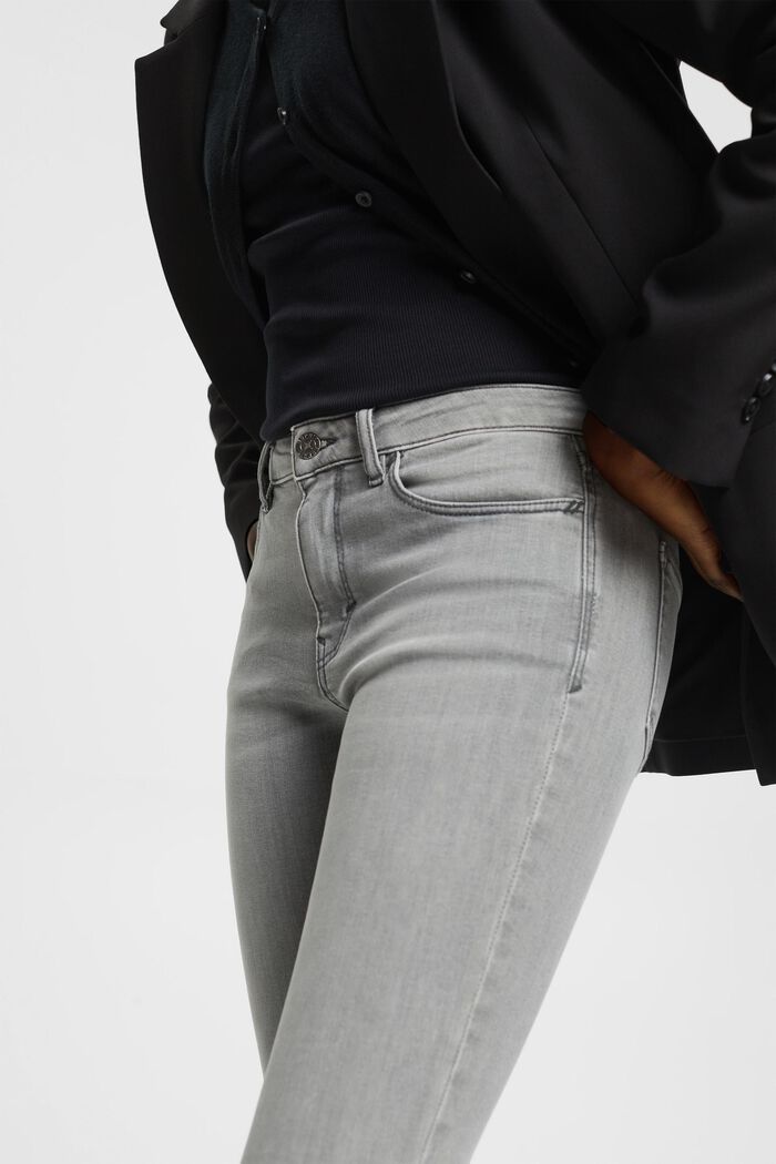 Skinny jeans med mellemhøj talje, GREY LIGHT WASHED, detail image number 2