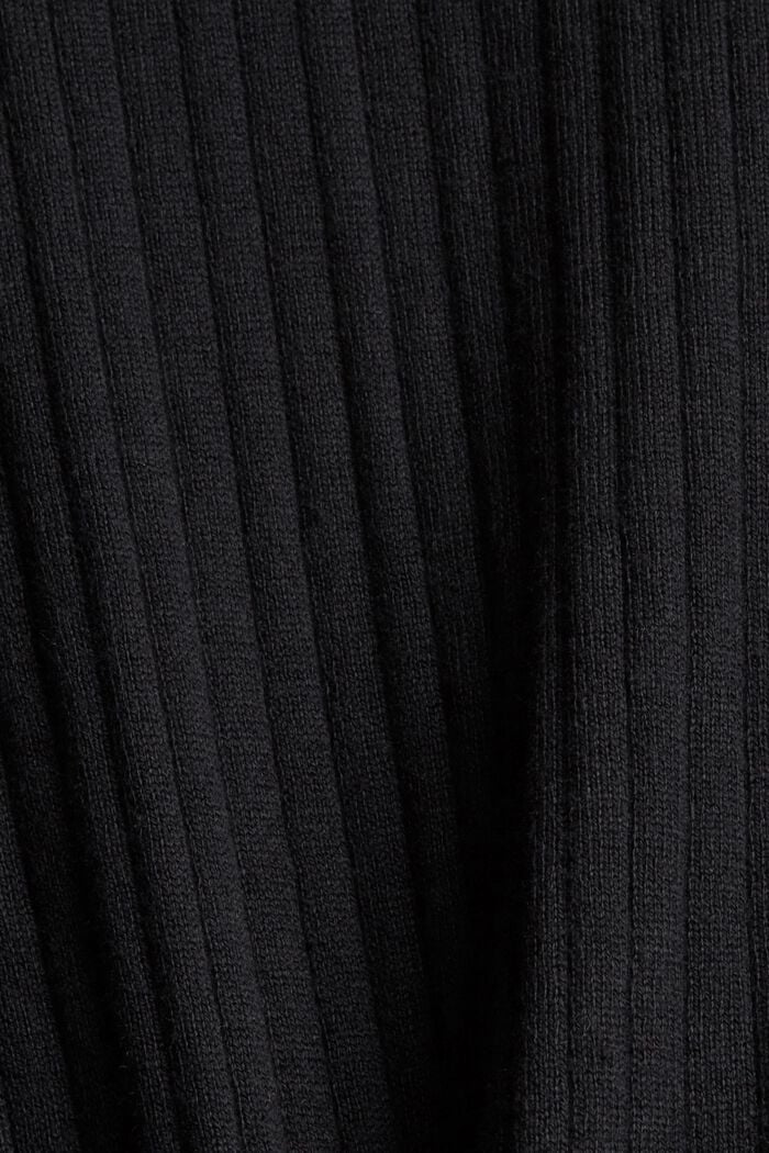 Kortærmet ribsweater, økologisk bomuld, BLACK, detail image number 4